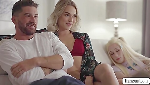 A blonde with a big ass gets her ass and mouth fucked