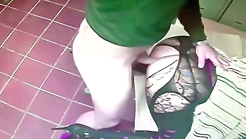 Milf brunette fucks her lover with a big cock in crossdressing