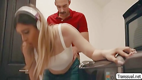 Aroused Stepfather Bareback Fucks His Ladyboy Stepdaughter