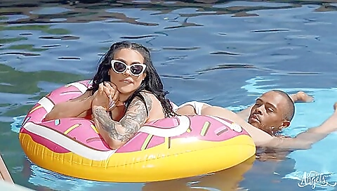 Interracial sex scene in which a babe is getting fucked