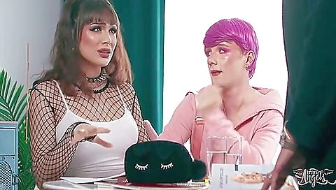 Anally hot brunette gets fucked in the ass in front of Benny fox